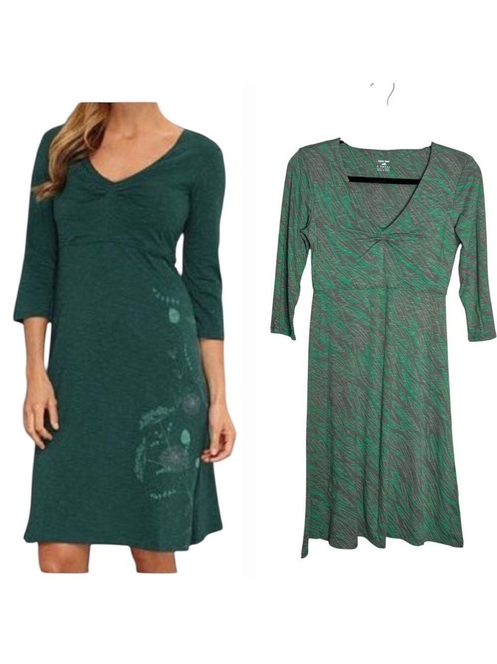 Horny Toad Toad & Co Rosalinda Dress Grey & Green, Size XS